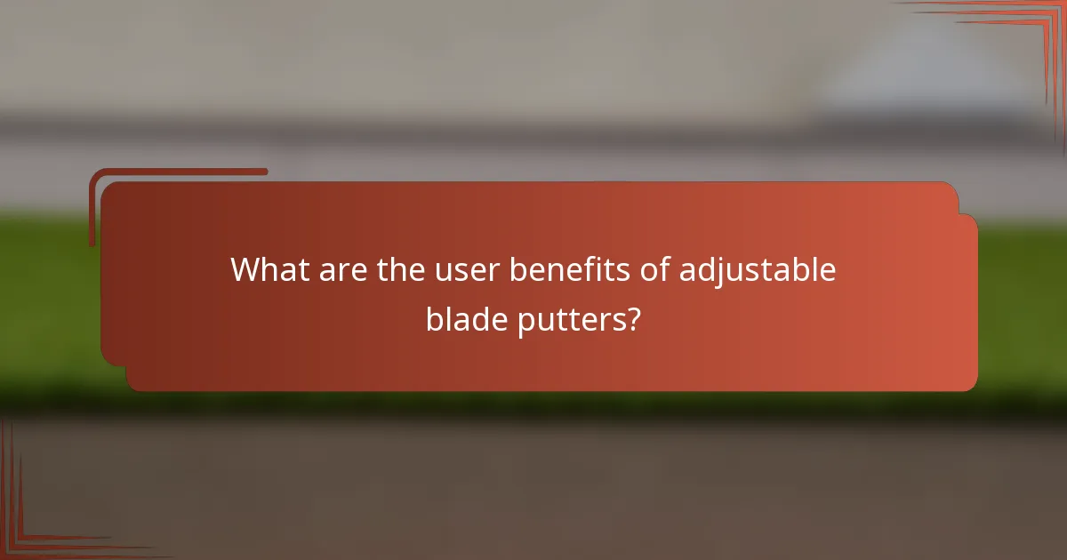 What are the user benefits of adjustable blade putters?