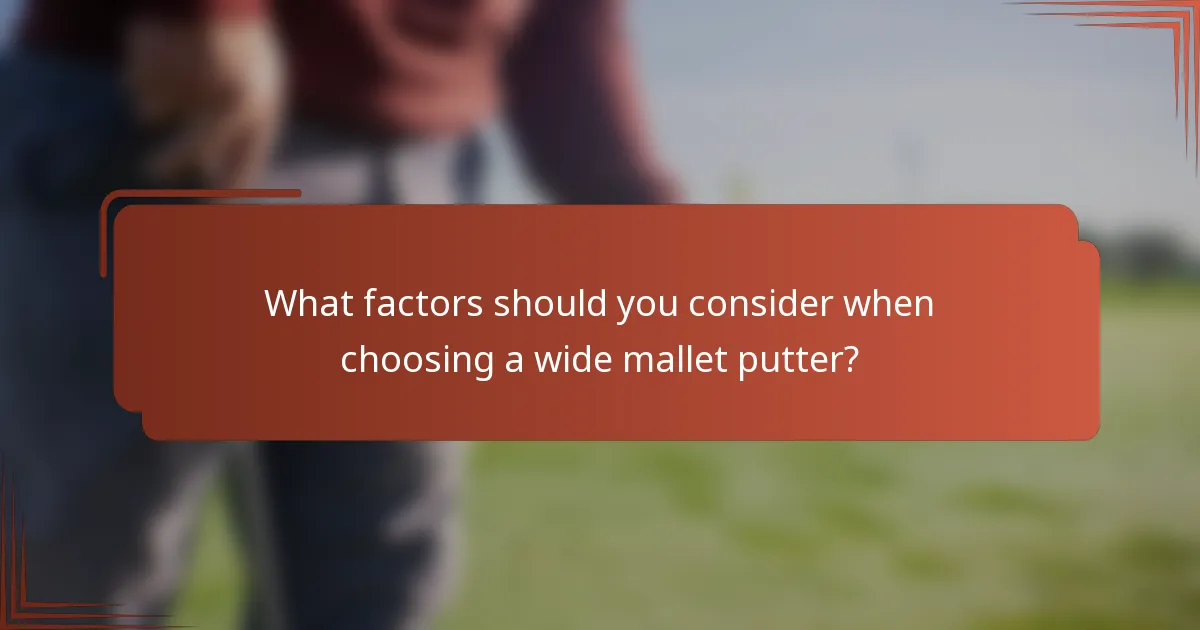What factors should you consider when choosing a wide mallet putter?