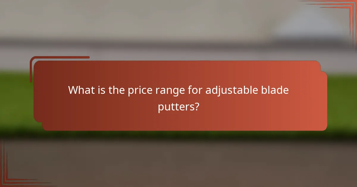 What is the price range for adjustable blade putters?