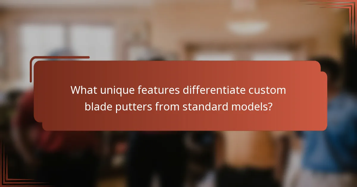 What unique features differentiate custom blade putters from standard models?